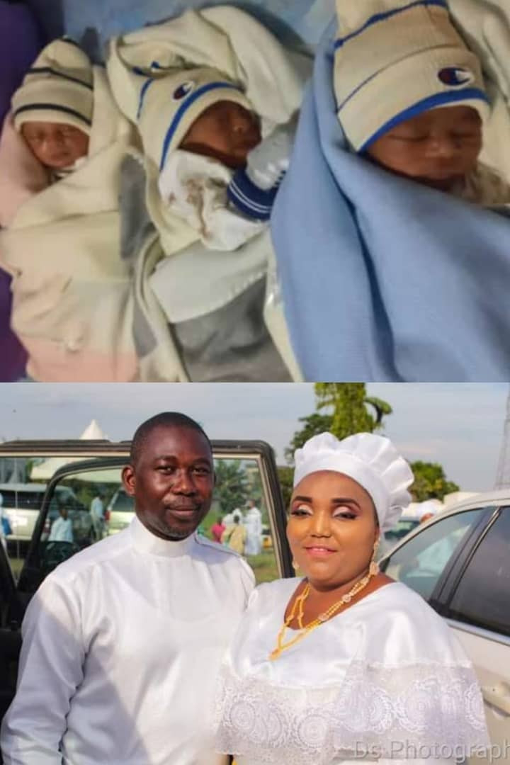 Nigerian woman gives birth to triplets after 17 years of waiting 