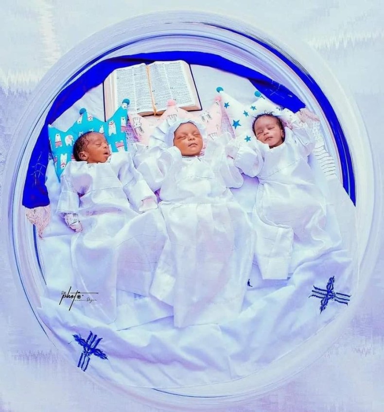 Nigerian woman gives birth to triplets after 17 years of waiting 