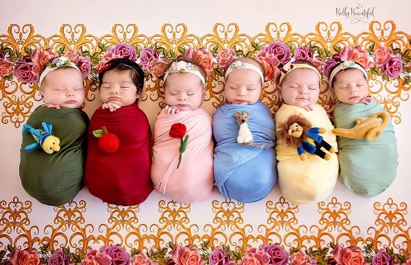 Beautiful set of sparkling pH๏τos of newborn babies playing Disney princesses - PH๏τo 5.