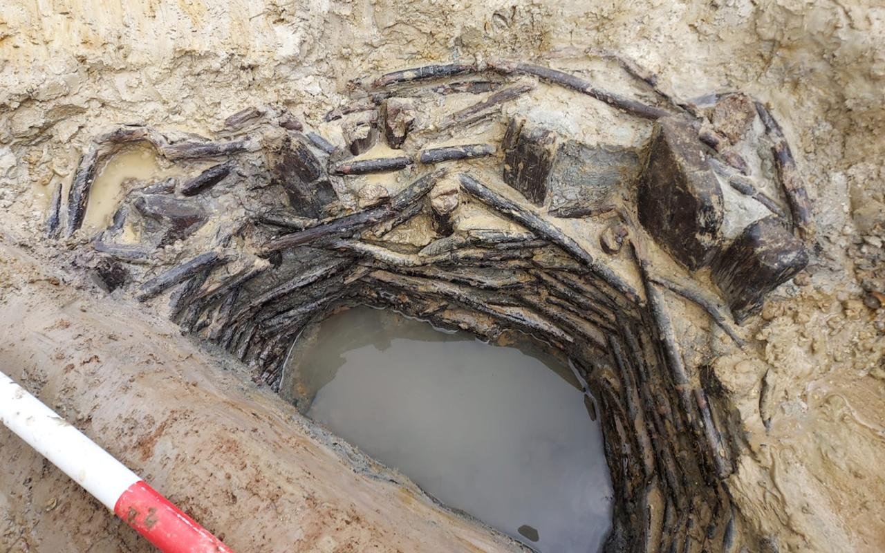 Bronze Age well lined with wood uncovered during Benson Relief Road works