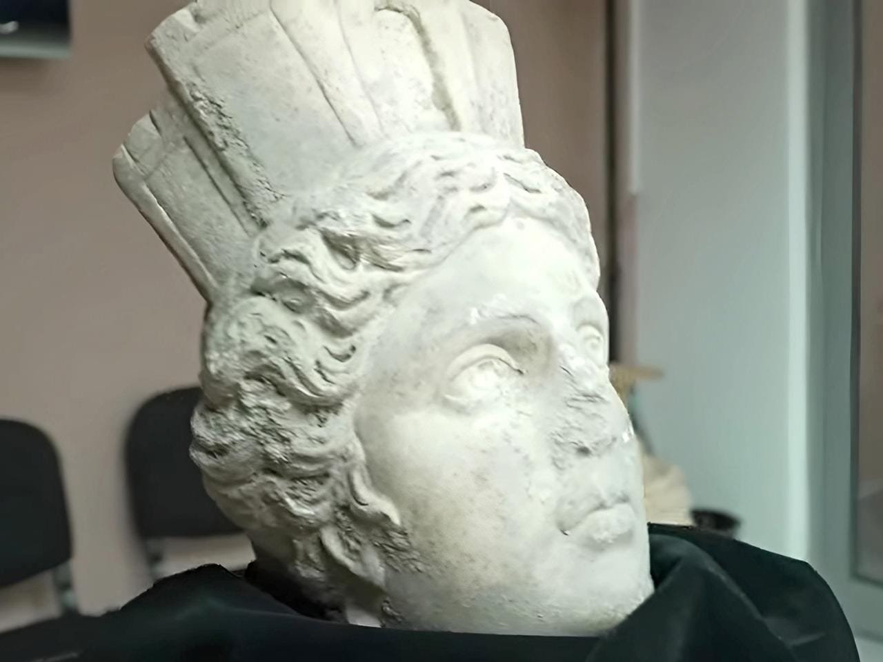 Head of marble statue of goddess Tyche unearthed in Plovdiv, Bulgaria