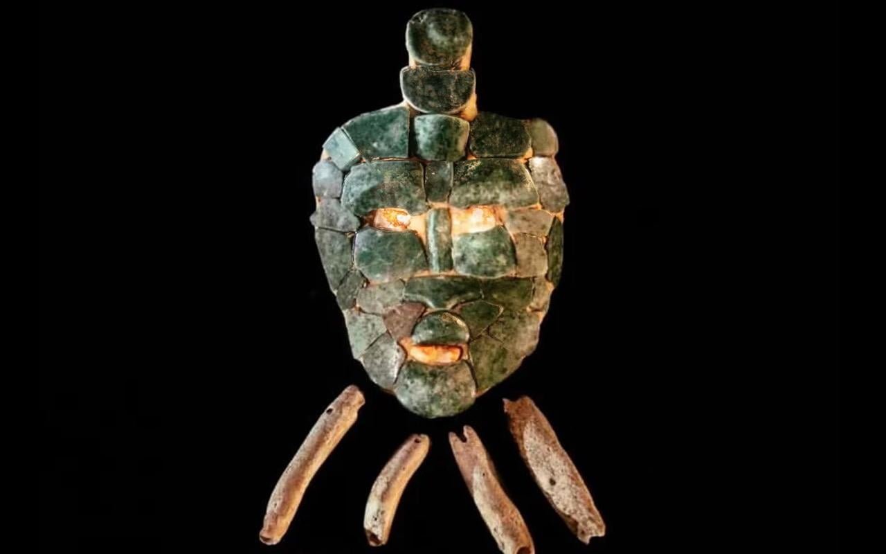 Intact jade mask discovered in tomb of Maya king in Guatemala