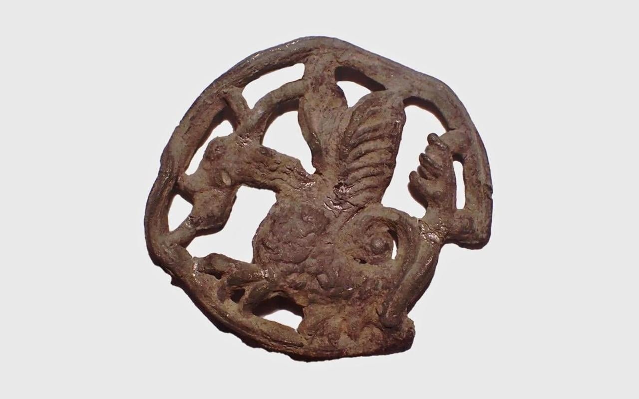 Rare medieval pilgrim badge depicting a dragon found in Poland