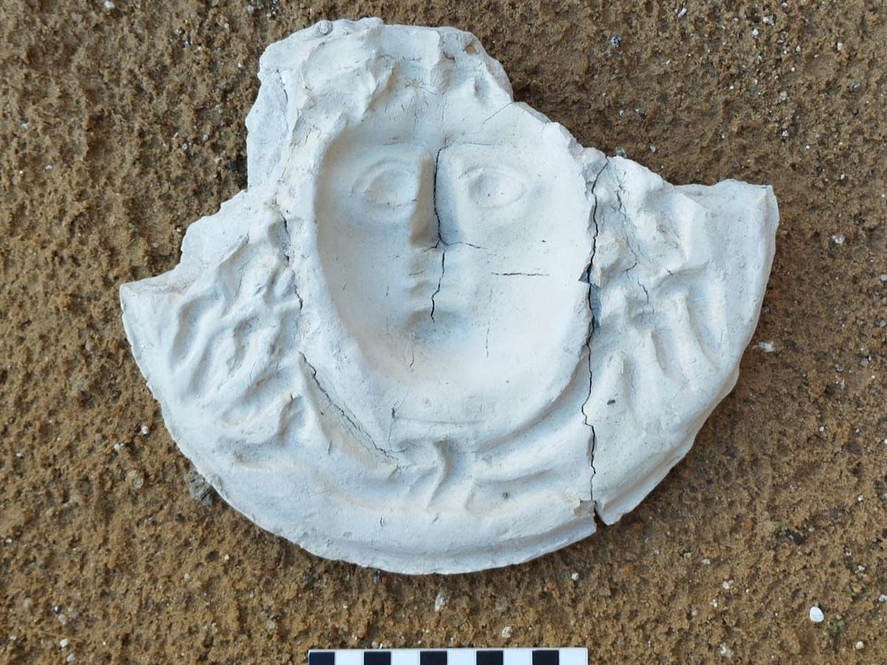 1st century BCE Medusa mask mold unearthed in ancient Finziade, Sicily