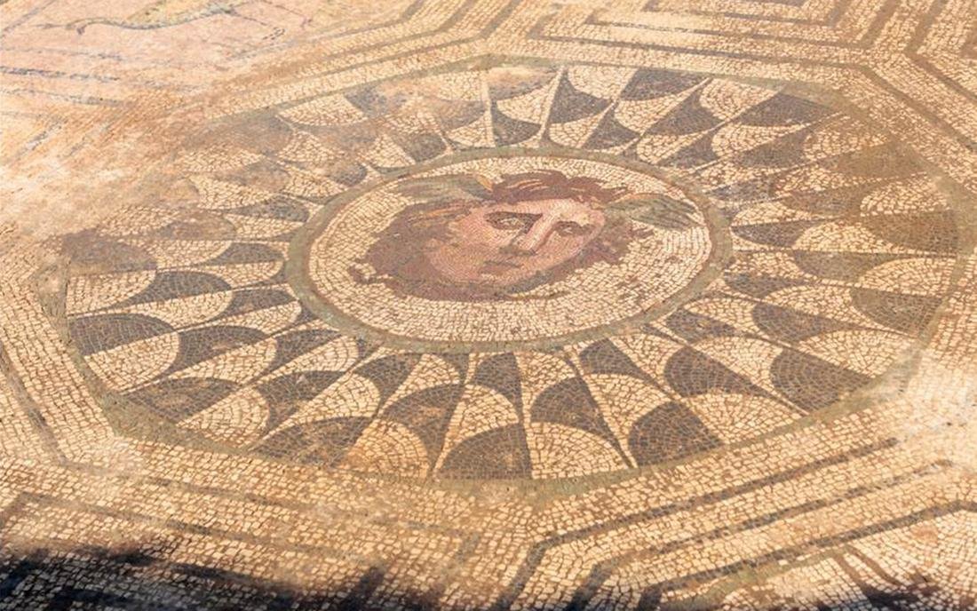 Roman mosaic floor depicting Medusa unearthed in Spain Roman mosaic floor depicting Medusa unearthed in Spain