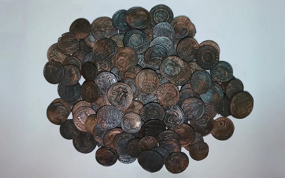 Tens of thousands of ancient Roman bronze coins discovered off Sardinia’s coast