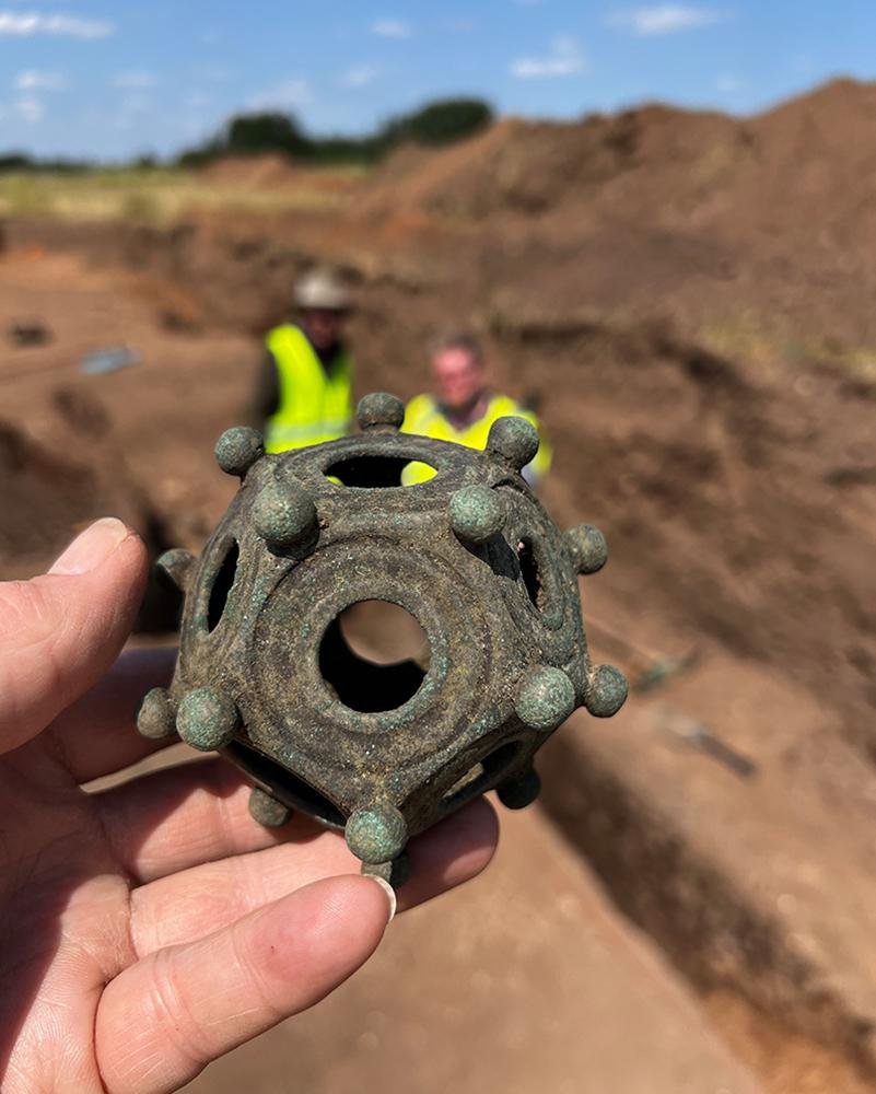 Enigmatic Roman dodecahedron uncovered by amateur archaeologists in Norton Disney, England