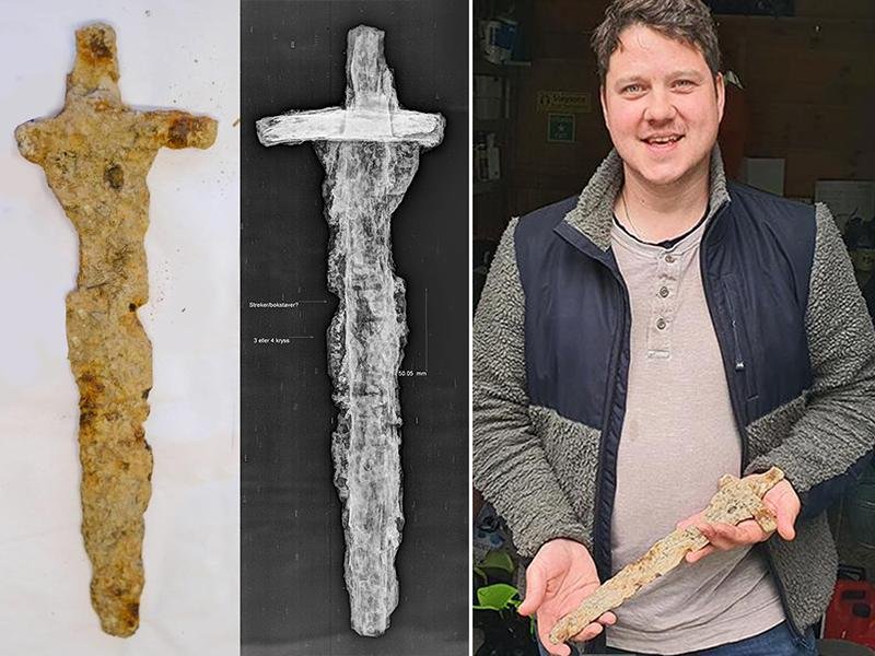 Norwegian farmer discovers rare Viking sword while picking up trash in field