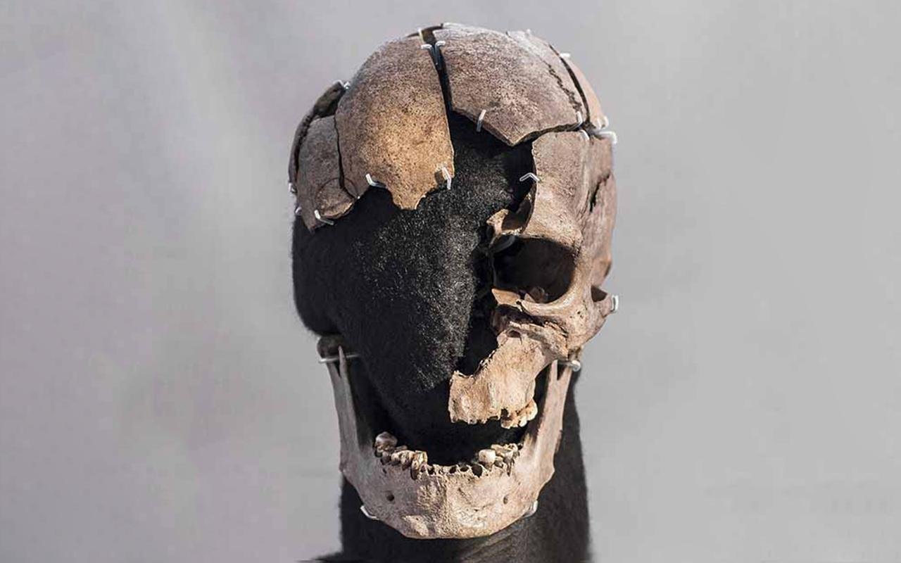 The skull of ‘Vittrup Man’ was smashed by eight heavy blows in a violent murder, new research finds