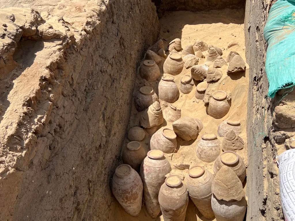 Sealed 5,000-year-old wine jars unearthed in Egyptian queen’s tomb