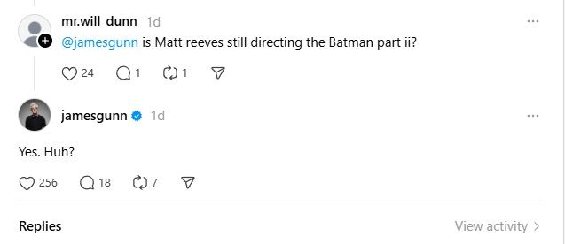 James Gunn Addresses Rumors Of The Batman 2 Losing Its Director