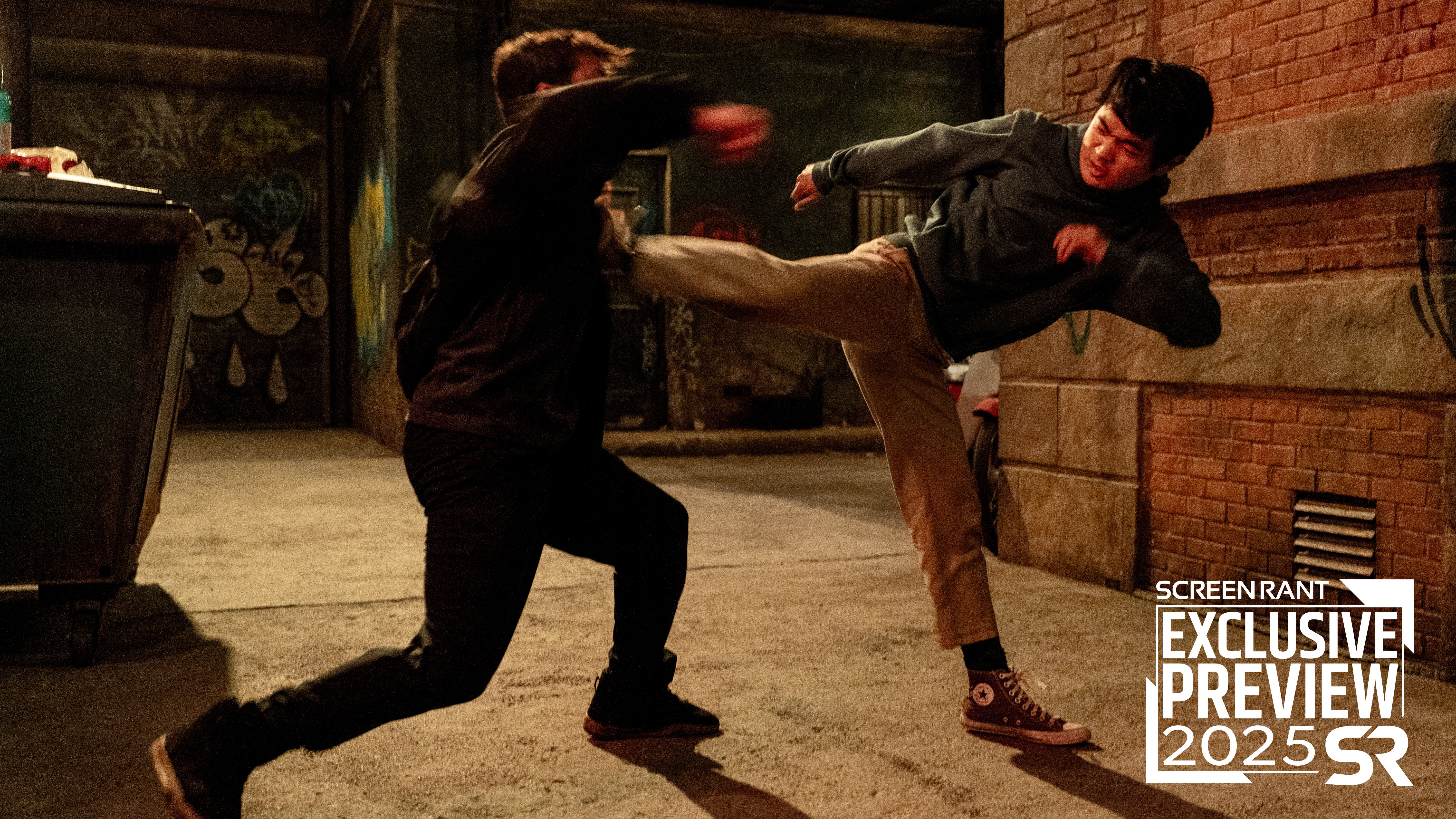 The New Karate Kid, Ben Wang, Does An Epic Side Kick In This Exclusive Karate Kid: Legends Image
