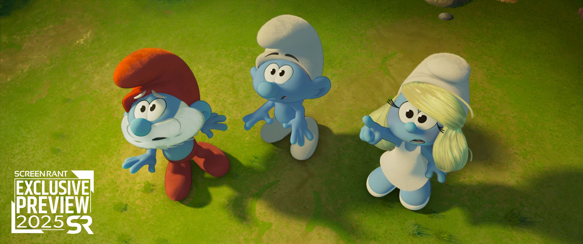 Exclusive Smurfs Image Showcases Iconic Returning Characters Papa Smurf And Smurfette