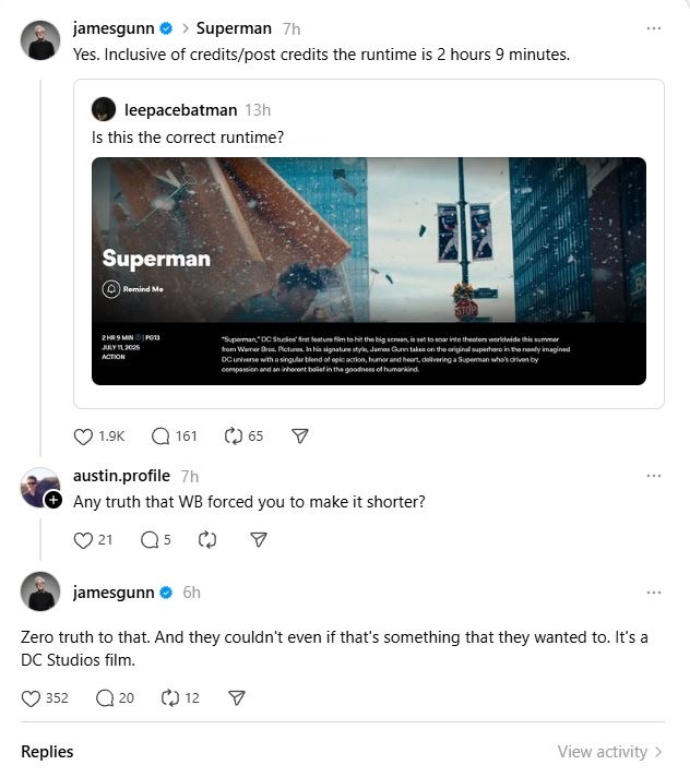 James Gunn Addresses Rumors About Studio Interference With DCU’s Superman Movie & Teases Its Post-Credits Scene